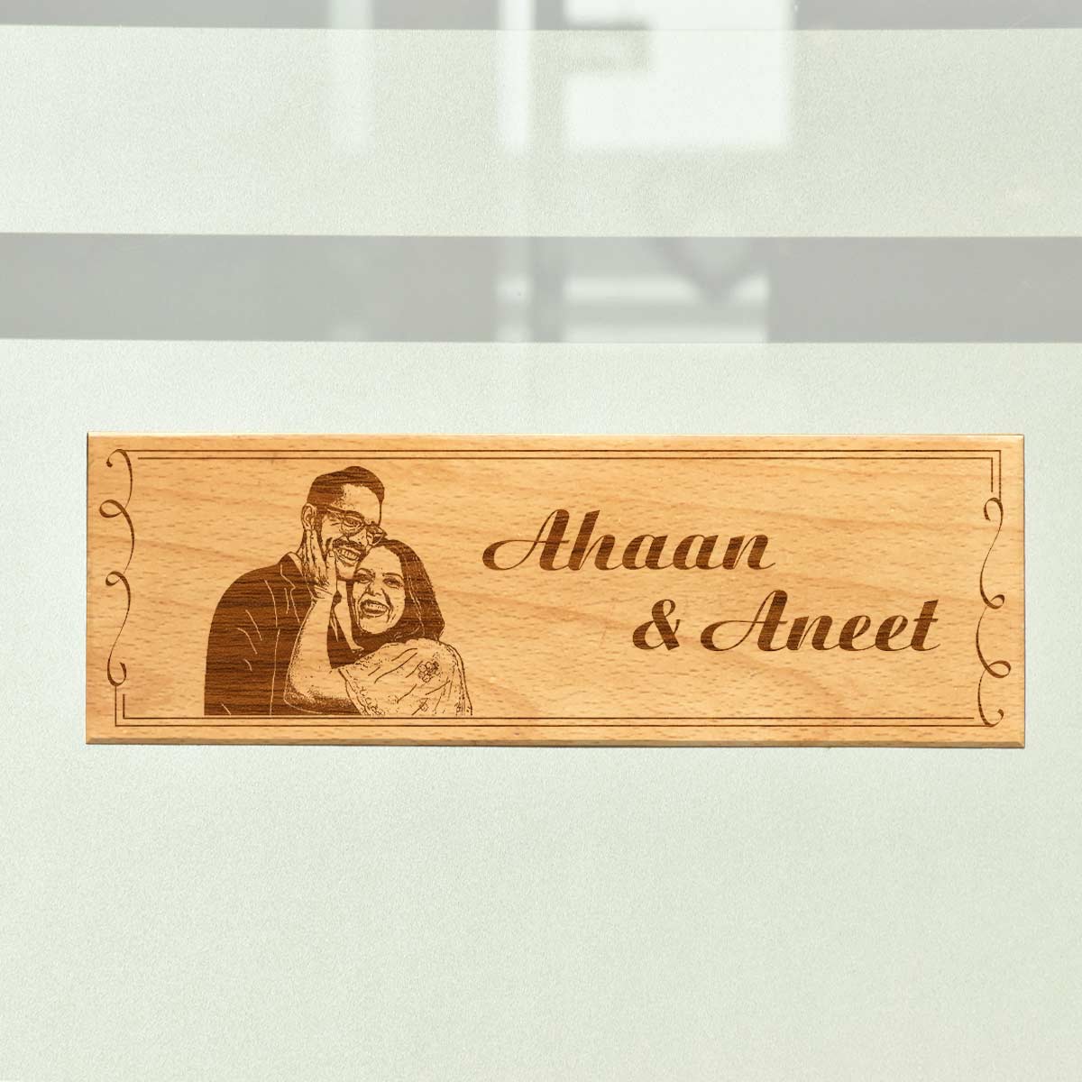 Engraved Door Photo Name Plate For Office/Home