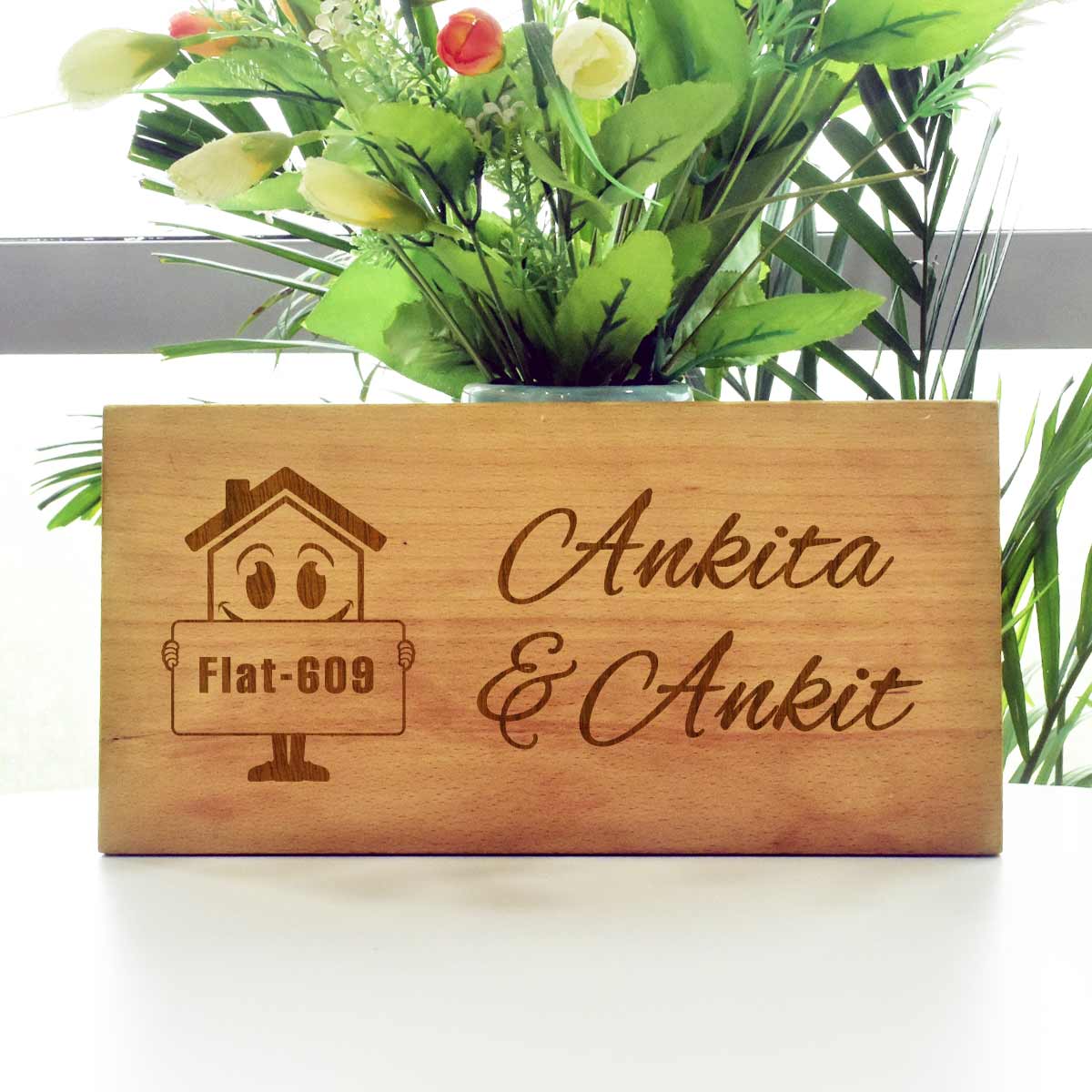 Customized Wooden Door Name Plate