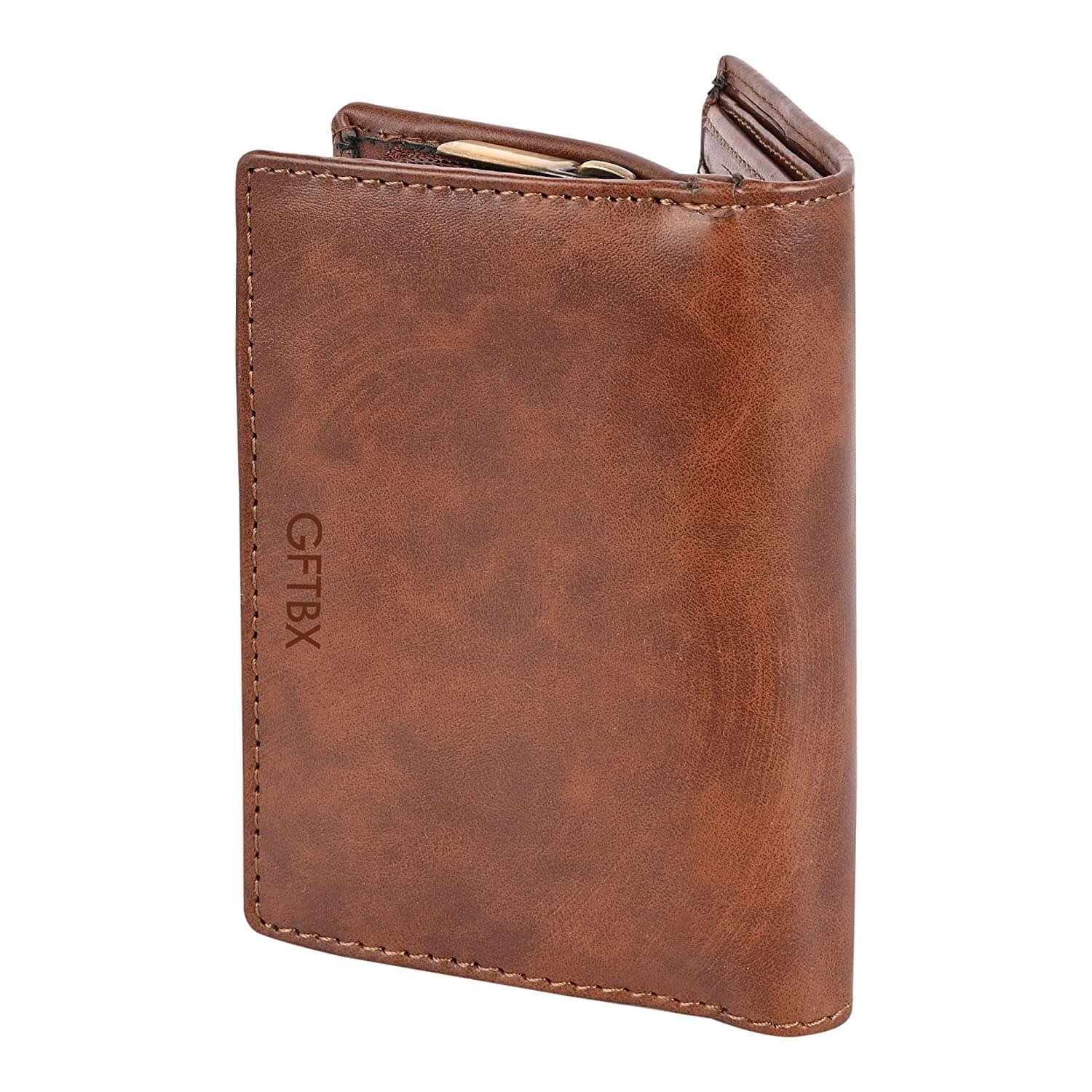 Vegan Leather Photo Wallet Personalized Mothers Day Gift (Brown)