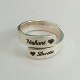 Engraved Silver Adjustable Anniversary Ring