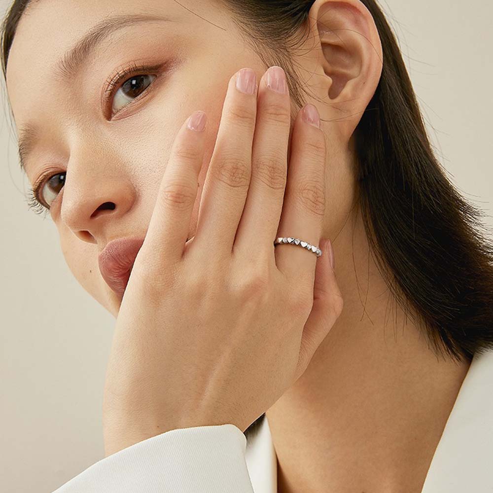 Graceful Gradients Joinable Adjustable 925 Sterling Silver Couple Rings