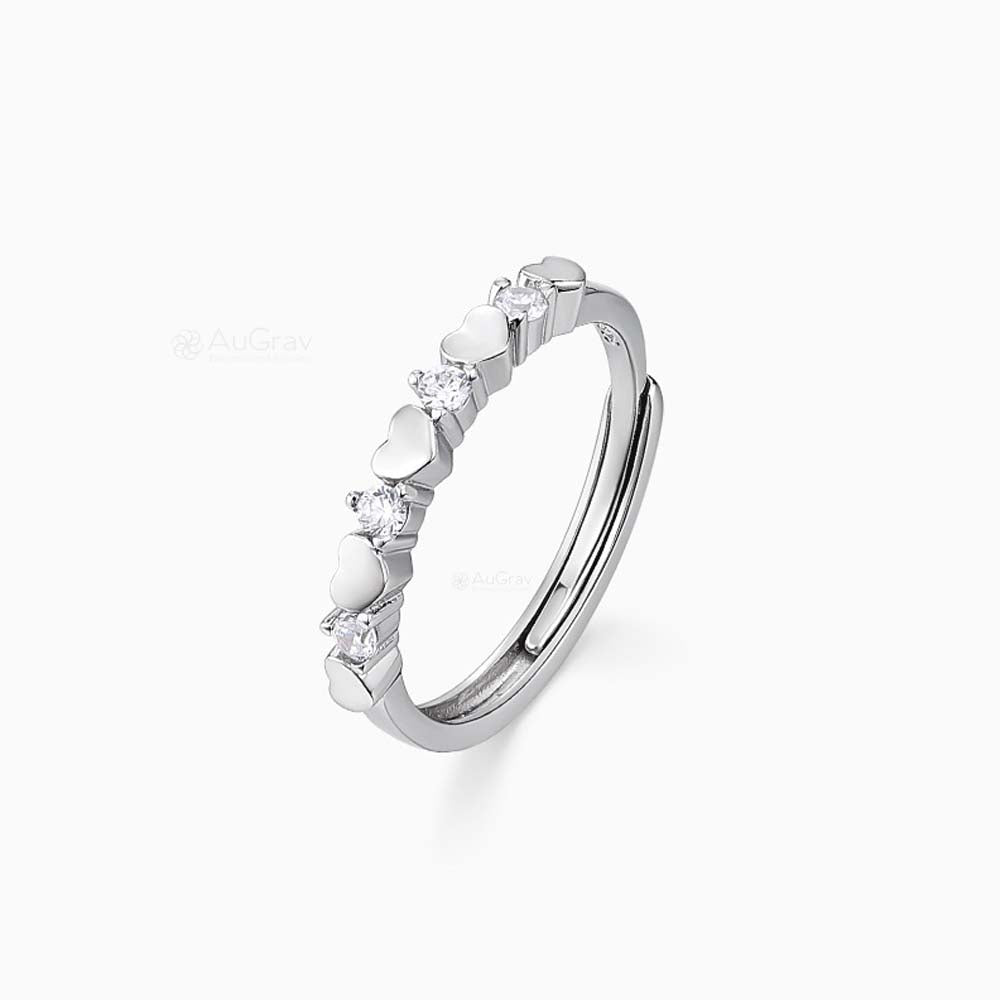 Graceful Gradients Joinable Adjustable 925 Sterling Silver Couple Rings