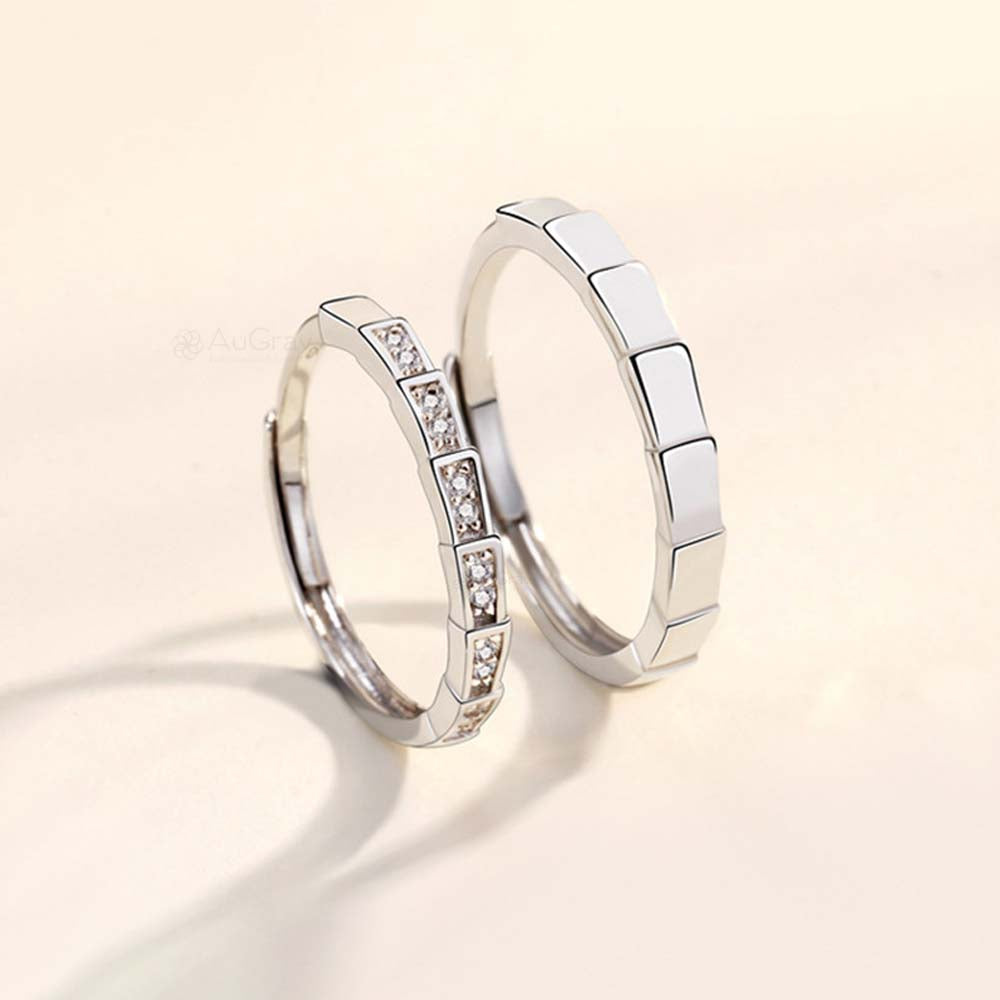 Dreamy Duo Joinable Adjustable 925 Sterling Silver Couple Rings