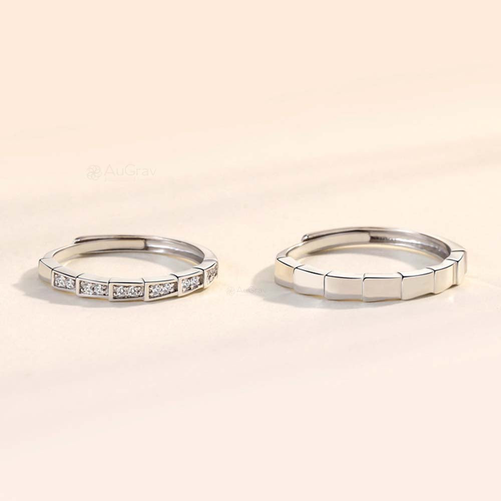 Dreamy Duo Joinable Adjustable 925 Sterling Silver Couple Rings