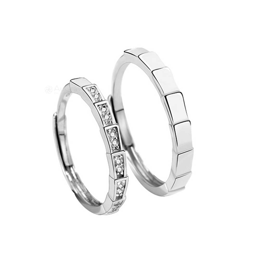 Dreamy Duo Joinable Adjustable 925 Sterling Silver Couple Rings