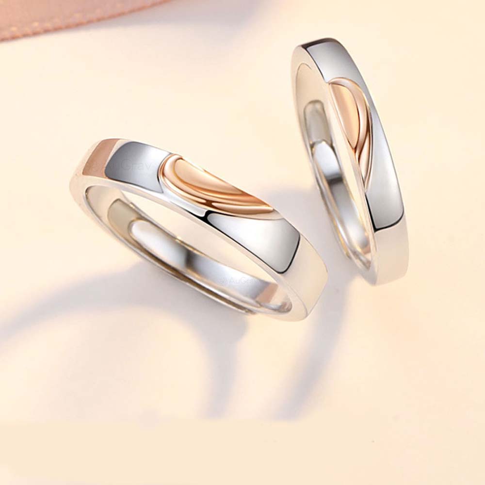 Twilight Ties Adjustable 925 Sterling Silver Couple Rings