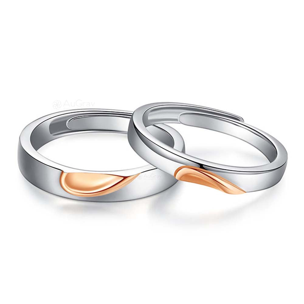 Twilight Ties Adjustable 925 Sterling Silver Couple Rings