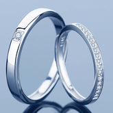 Radiant Stone Adjustable 925 Sterling Silver Couple Rings