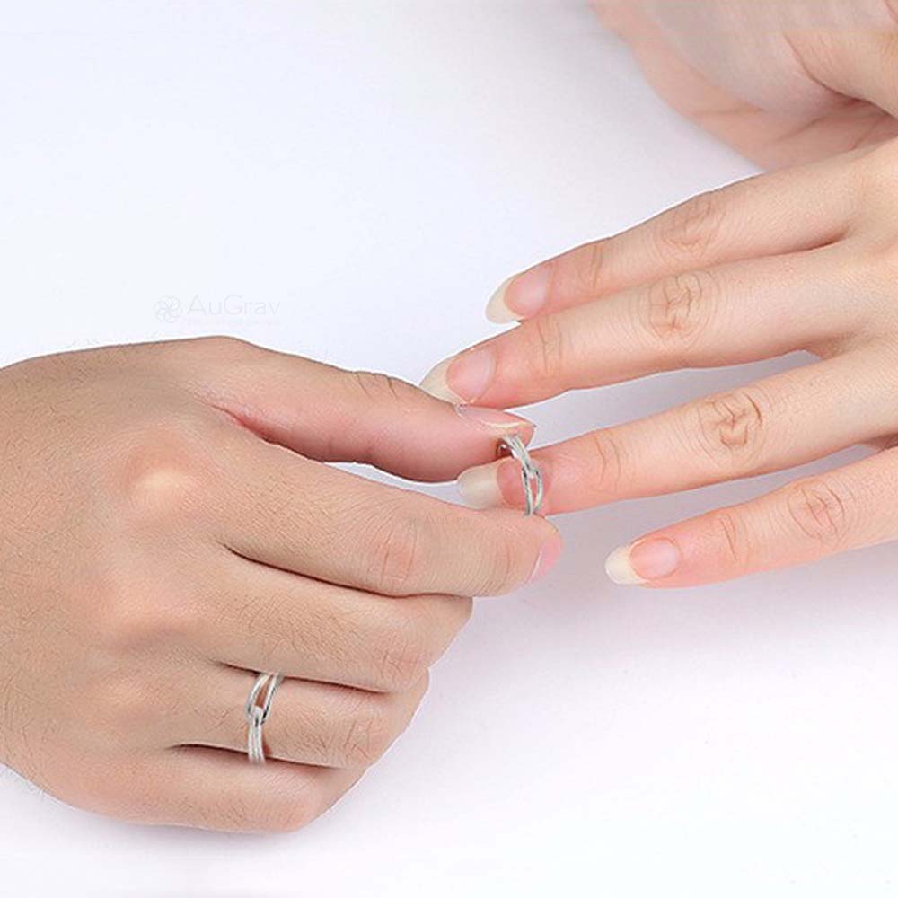 Radiant Love Adjustable 925 Sterling Silver Couple Rings