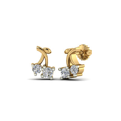 Leaf Golden Stud Earrings for Girls