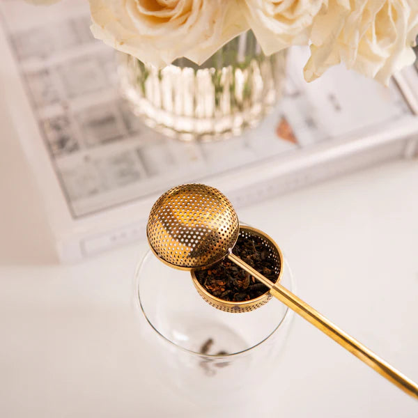 Ball Shaped Brass Infuser with Push handle