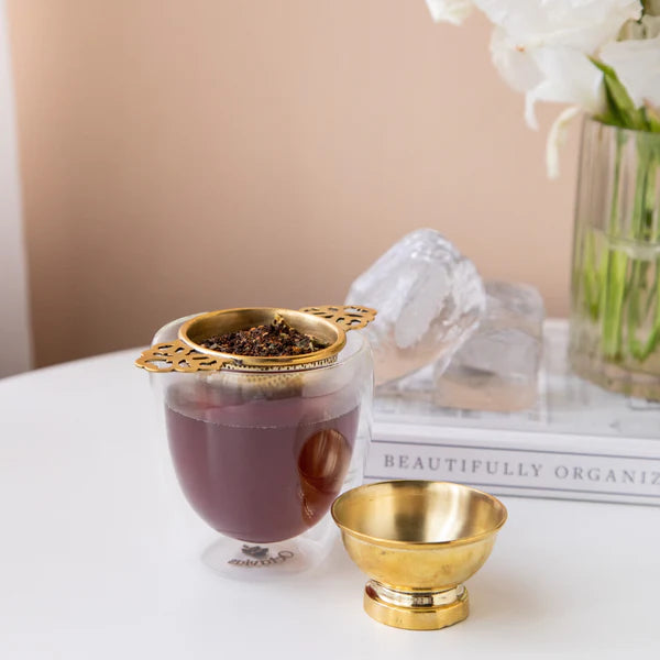 Empress Brass tea strainer-3