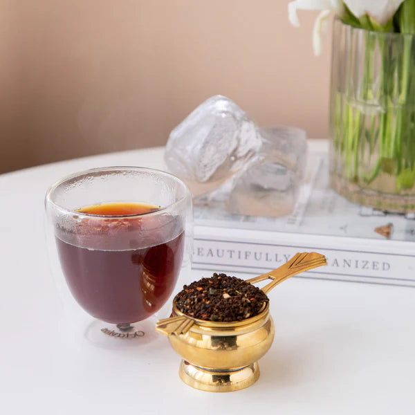 Vintage Brass Tea Strainer with long handle ( 5 cms base diameter)