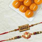 Stylish Rakhi Set With Delicious Sweet Combo