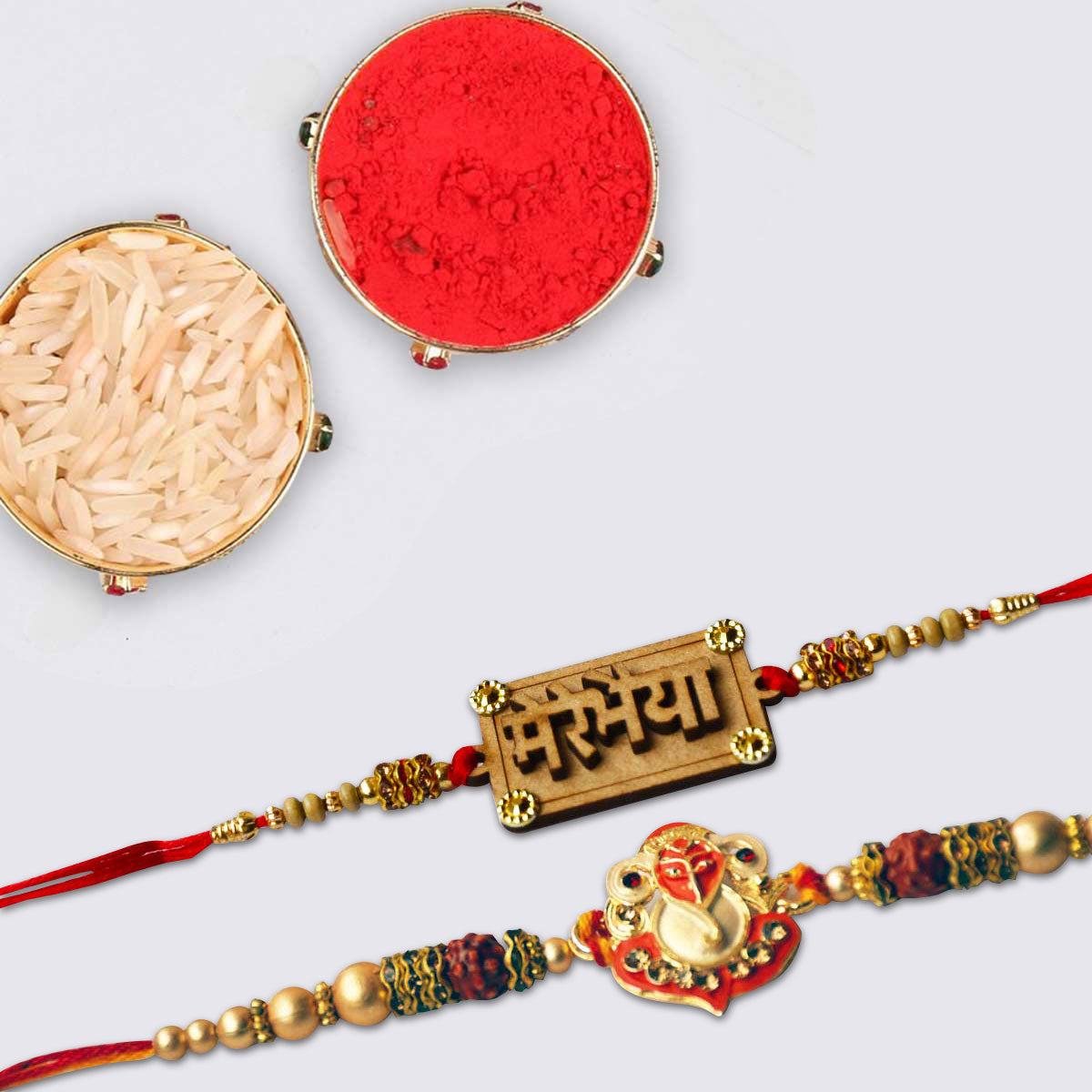 Stylish Rakhi Set With Delicious Sweet Combo