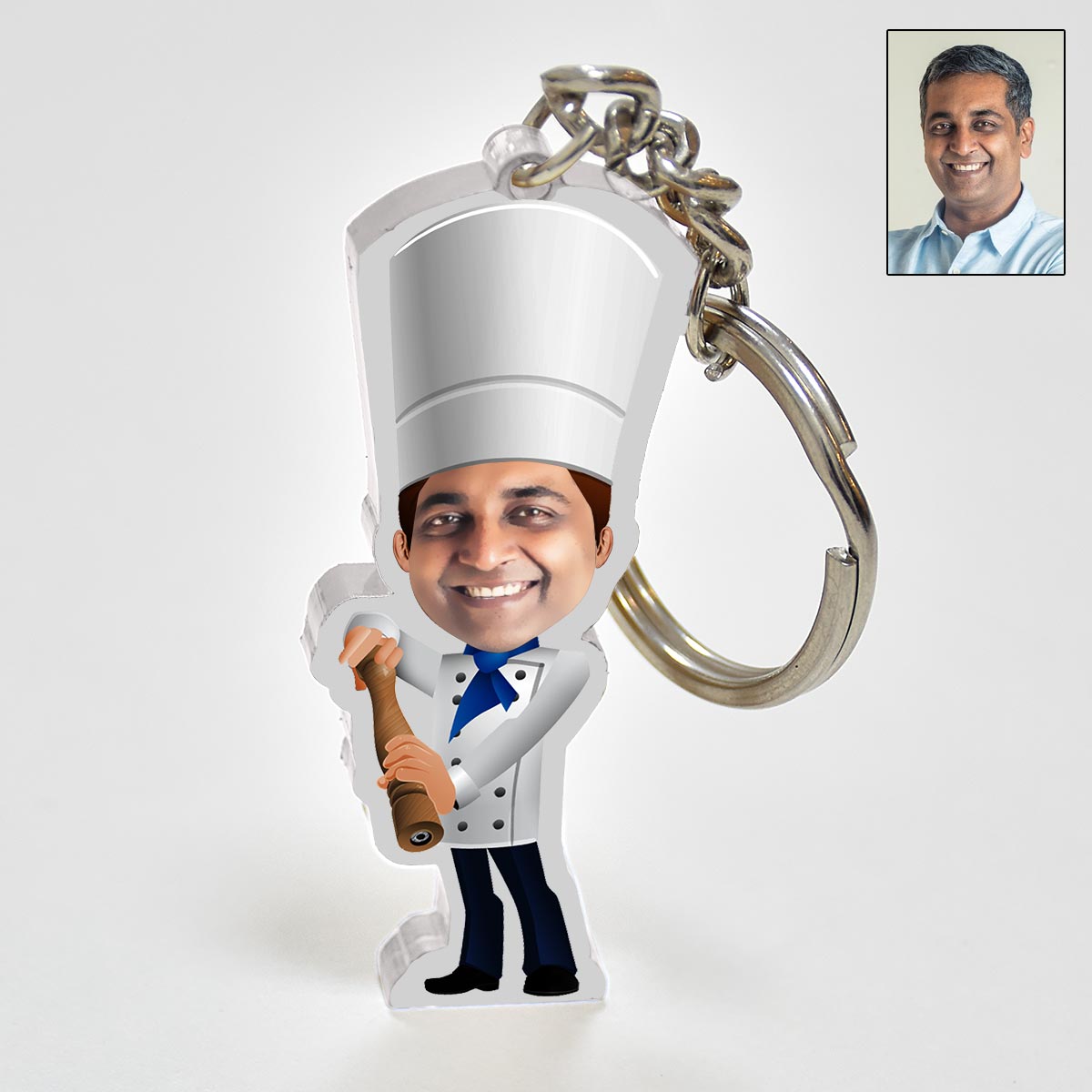 Personalised Chef Caricature Keychain