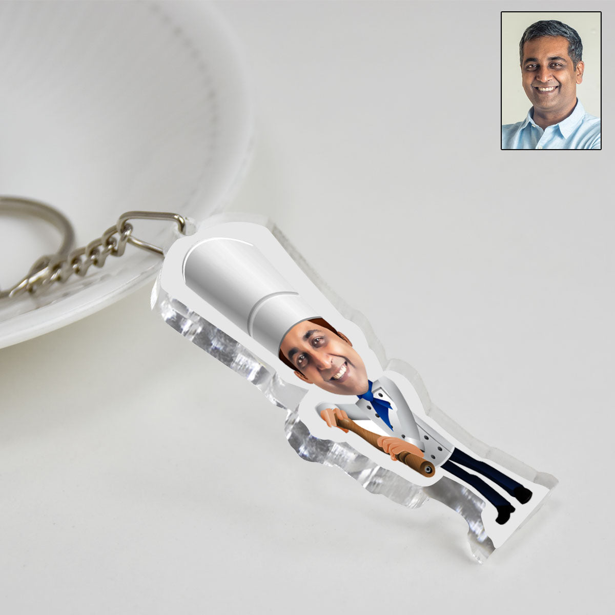 Personalised Chef Caricature Keychain