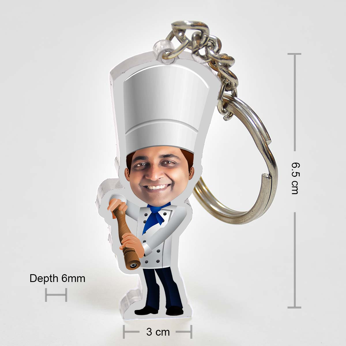Personalised Chef Caricature Keychain