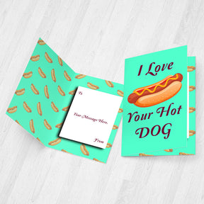 Hot Dog Personalised Greeting Card