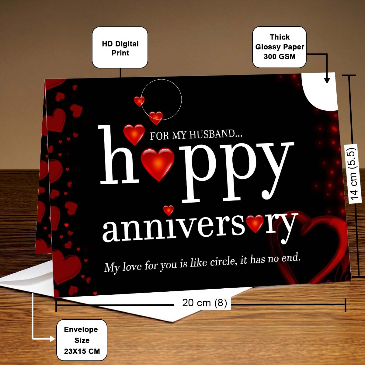 My Love for You is Like Circle Greeting Card-4