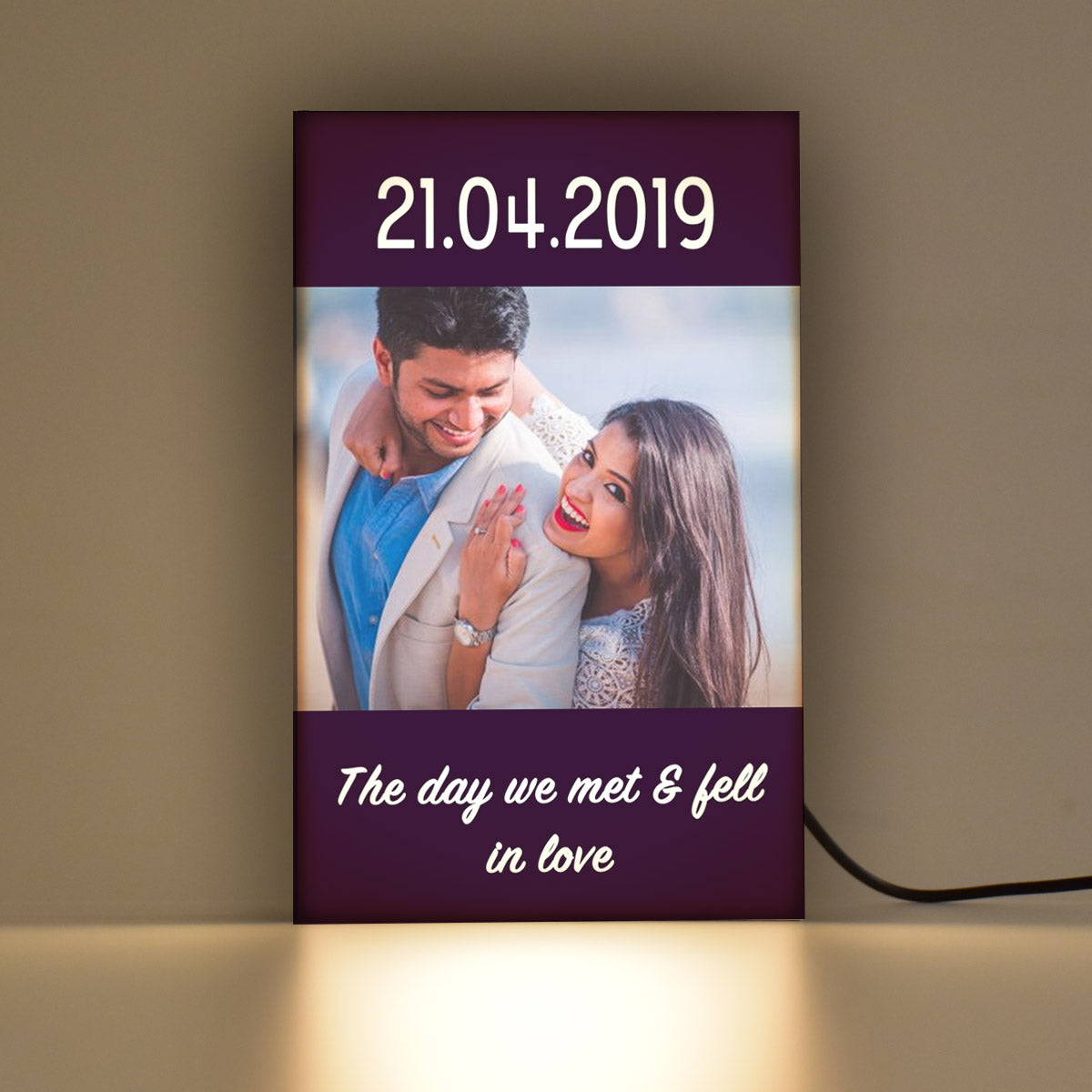Our Love Story Personalised Lamp-1