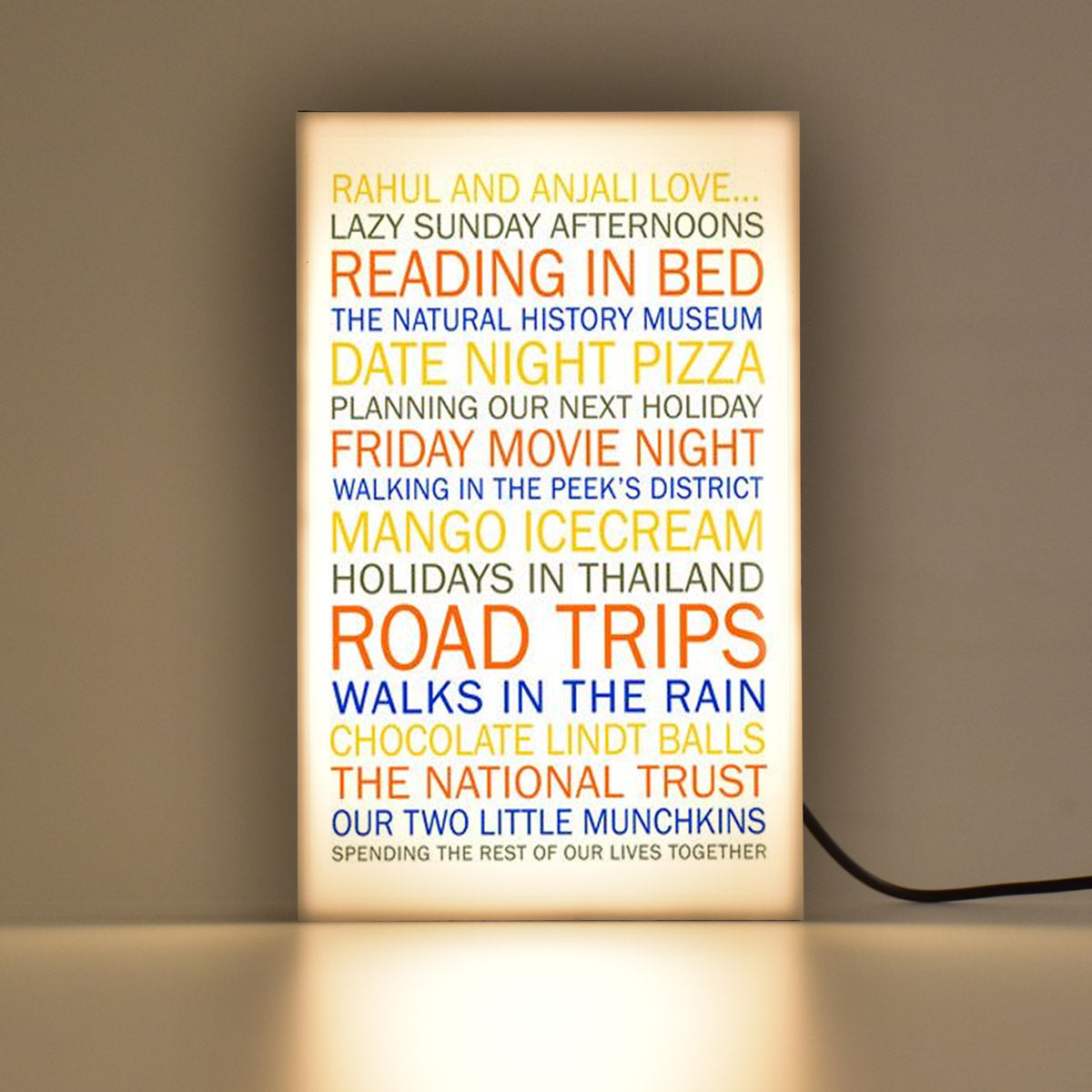 We Love Much Personalised Lamp-1