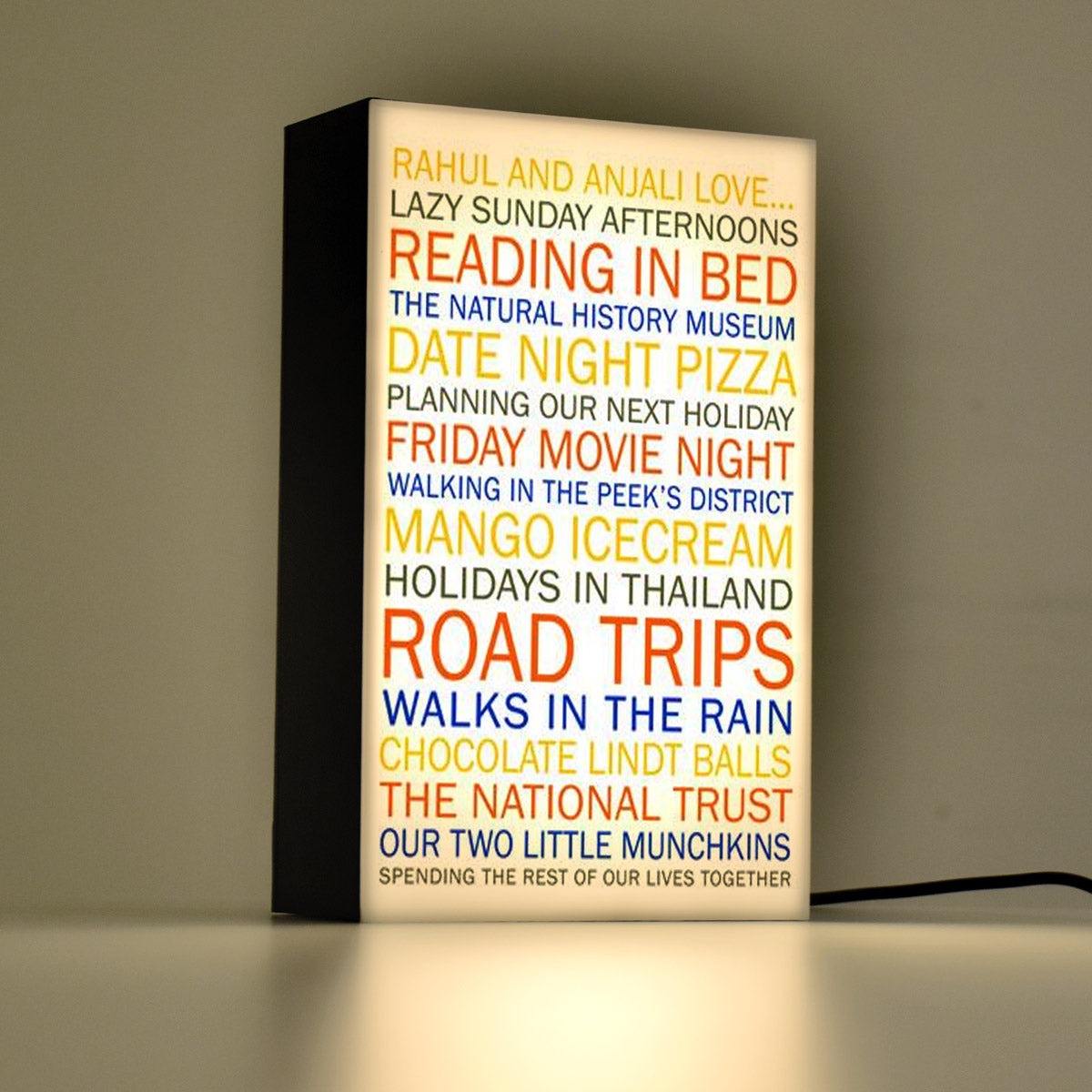 We Love Much Personalised Lamp