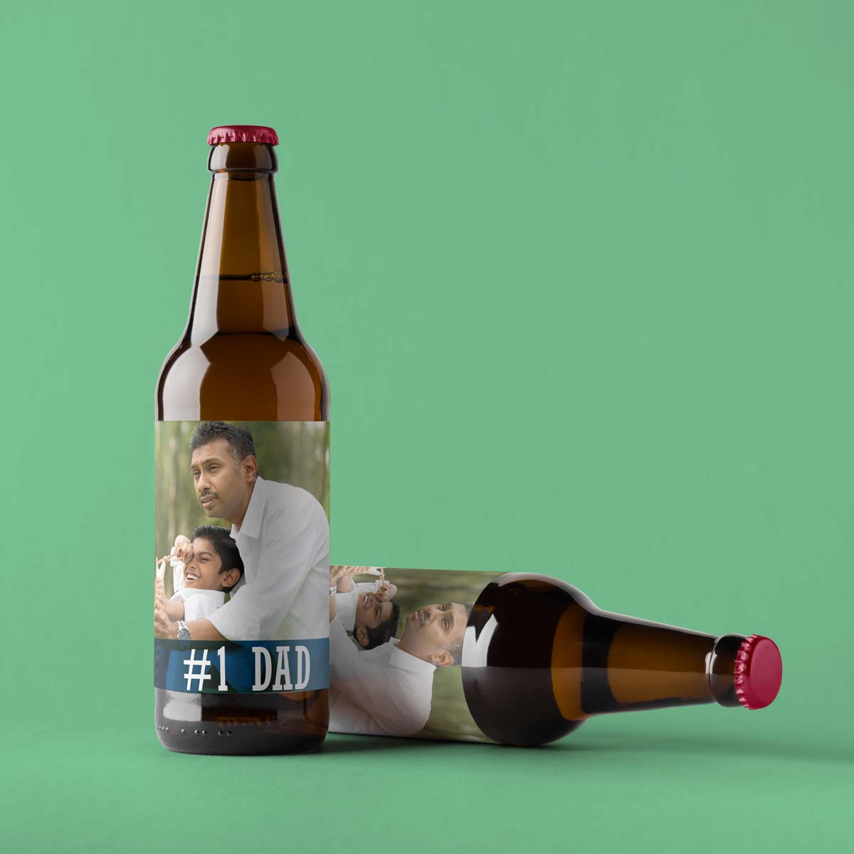 Customized #1 Dad Baby Beer Label Gift For Dad - Set of 6