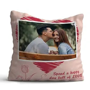 Personalized Valentine Love Photo Cushion for Couple