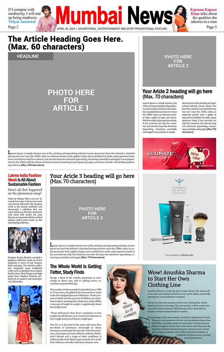Personalised Newspaper Front Page Birthday Announcement