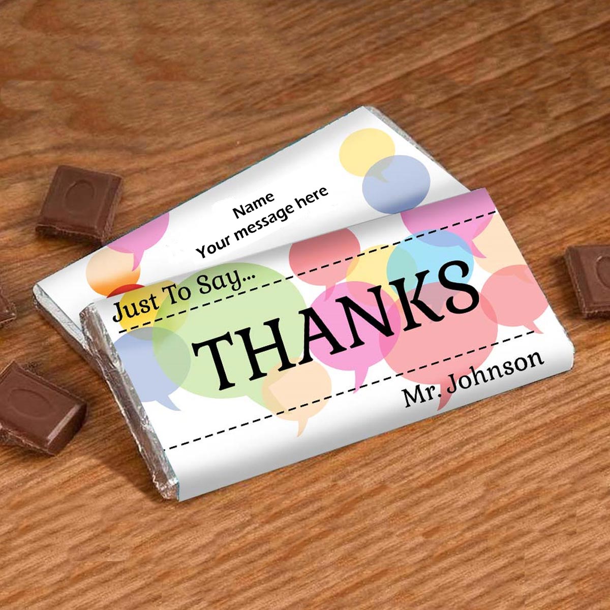 Personalised Thanks Chocolate Bar-1