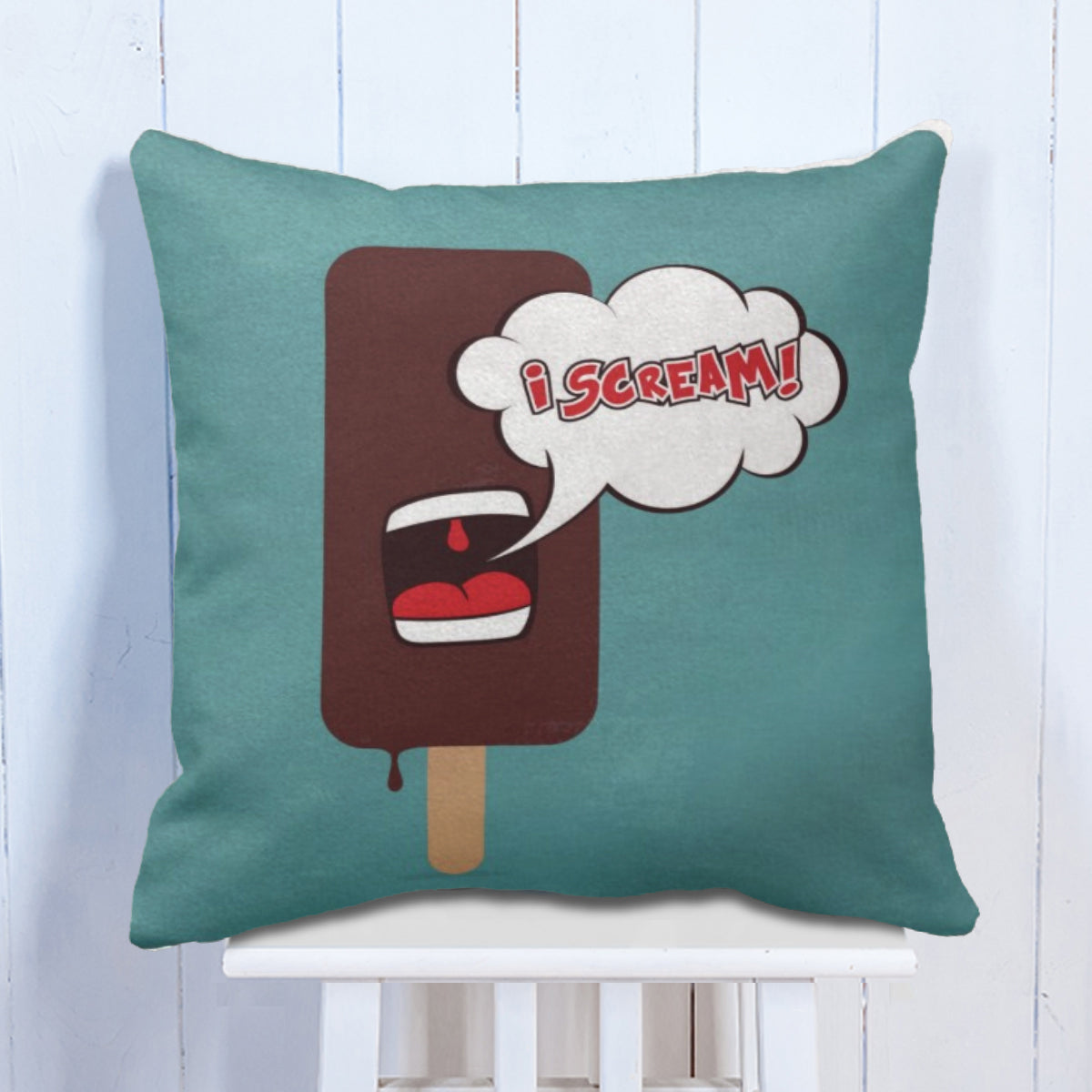 Quirky Screaming Ice Cream  Cushion