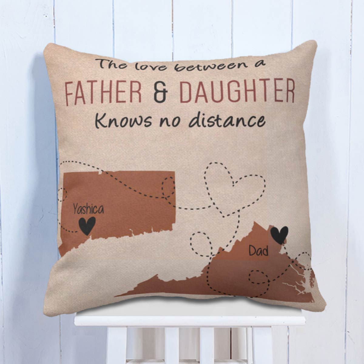 Customized Love Between Father & Daughter Cushion Gift For Dad