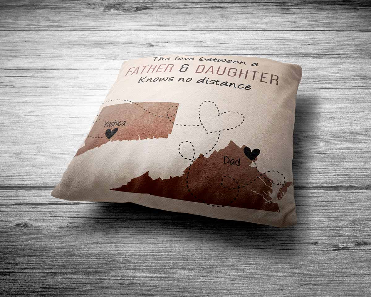 Customized Love Between Father & Daughter Cushion Gift For Dad