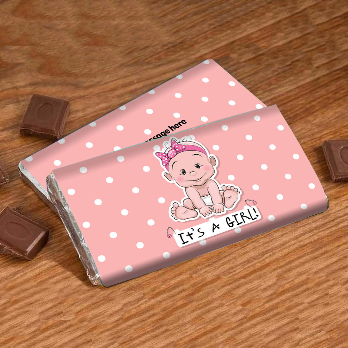 Personalised It's A Girl Choco Bar