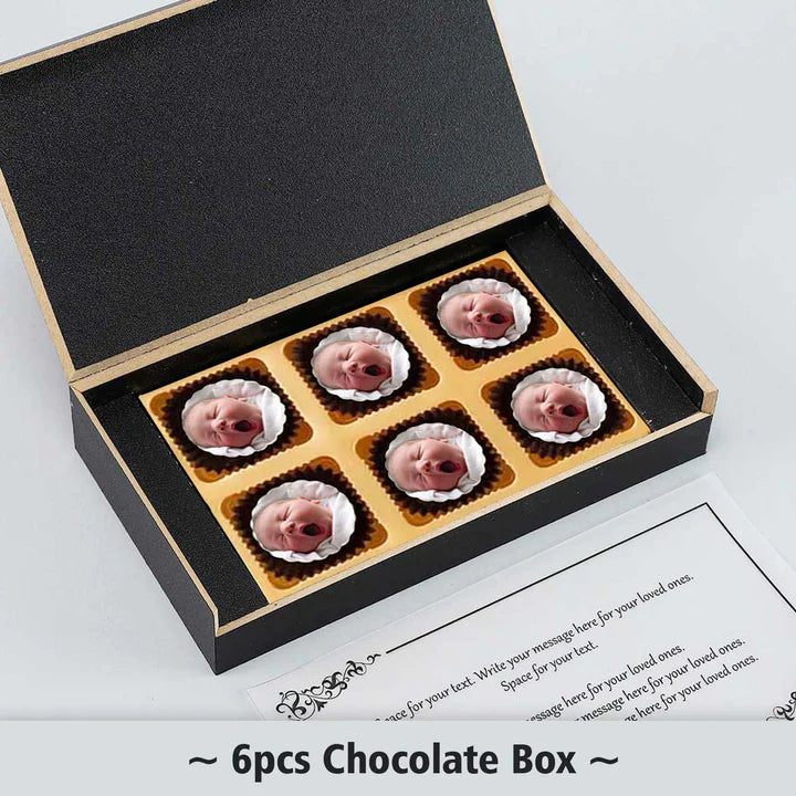 Personalised Black Elegant Box Photo Printed Chocolates Birthday Return Gift