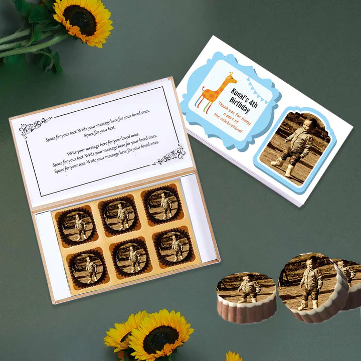 Personalised Giraffe Clipart Printed Chocolates Birthday Return Gift