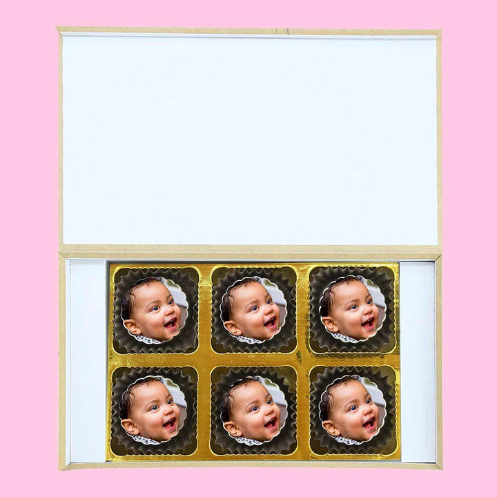 Personalised Baby & Mommy Giraffes Birthday Invitation With Printed Chocolates