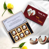 Personalised Ornate Maroon Wedding Return Gift Photo Printed Chocolates