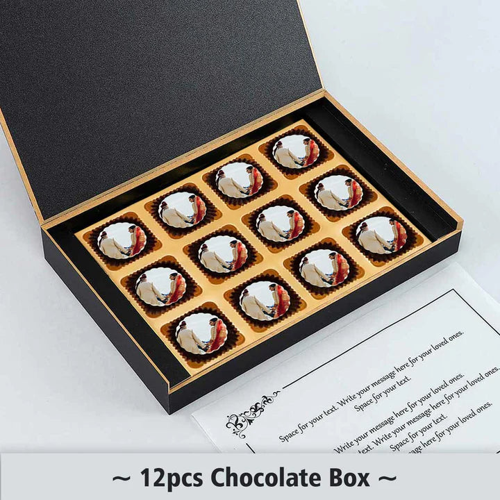Personalised Ornate Maroon Wedding Return Gift Photo Printed Chocolates