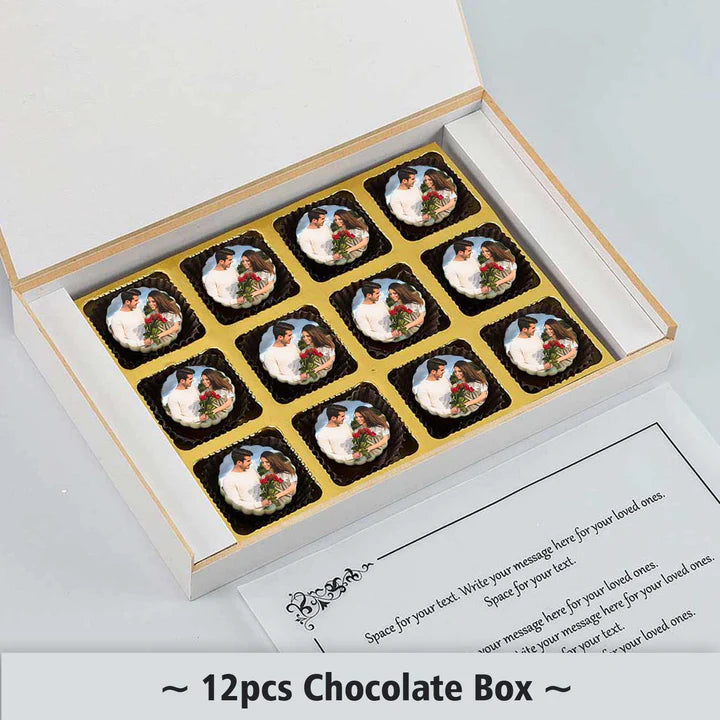 Personalised Botanical leaf Wreath Names Photo Printed Chocolates Invitation