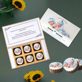 Personalised Tiny Heart Twins Announcement Photo Printed Chocolates