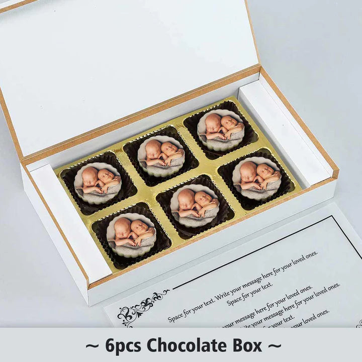 Personalised Two Peas In A Pod Twins Announcement Photo Printed Chocolate