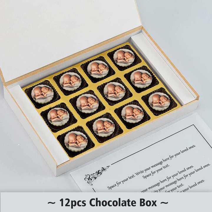 Personalised Two Peas In A Pod Twins Announcement Photo Printed Chocolate