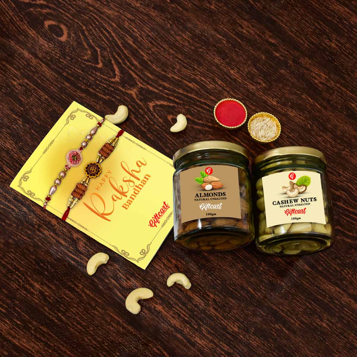 Exquisite Rakhi with Dry Fruits Hamper-1