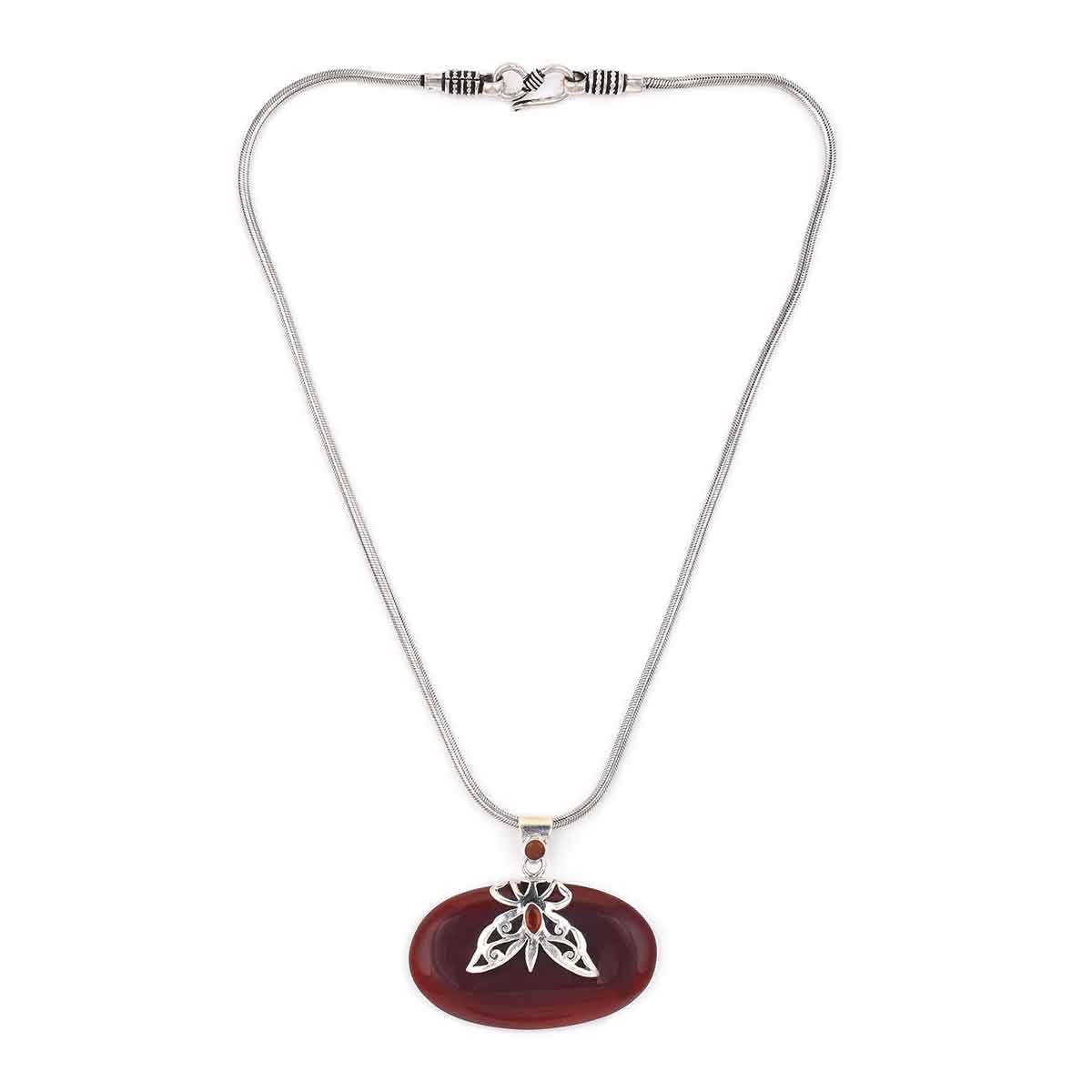 Carnelian Sterling Silver Pendant-2
