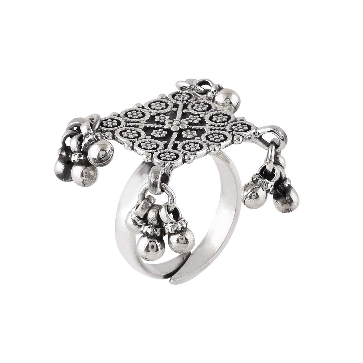 Checkerboard 925 Sterling Silver Ring-2
