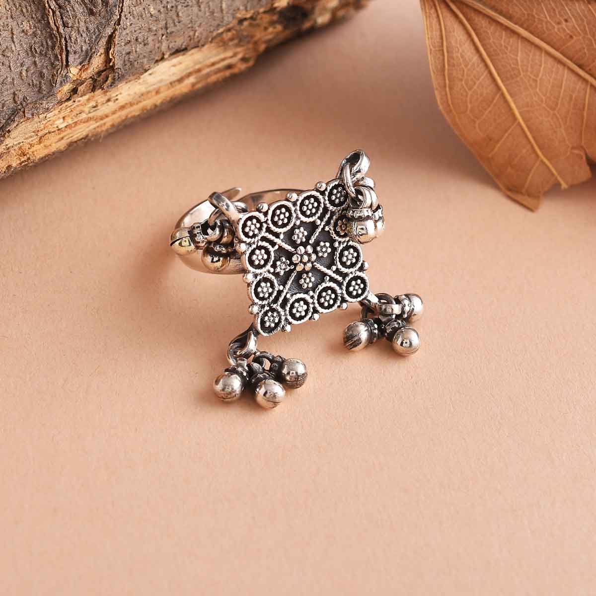 Checkerboard 925 Sterling Silver Ring-1