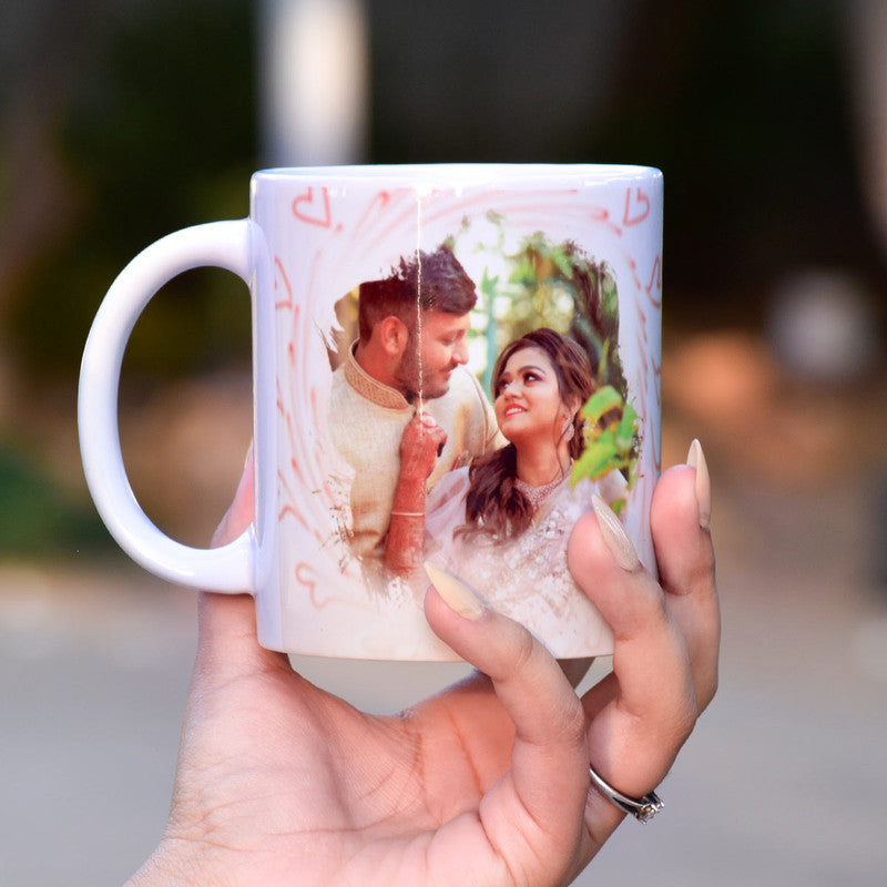Personalized Mug, Coaster Hamper with Chocolate Gift For Couple, Friend & Family