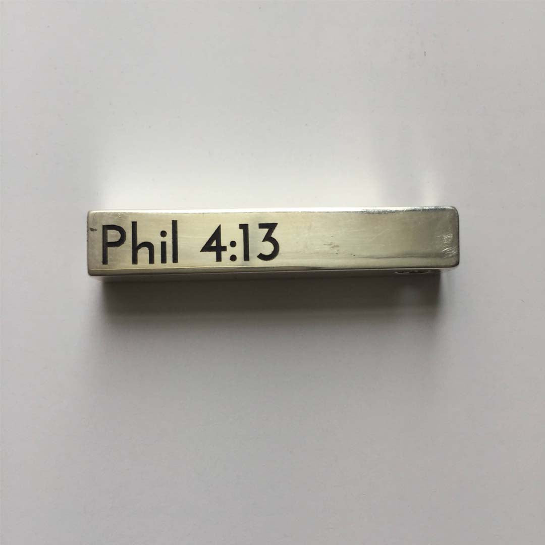 Customized Vertical Bar Pendant in Silver-4